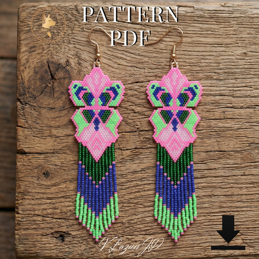 Butterfly Wings Seed Beads Earrings Pattern PDF Brick Stitch Miyuki Beading Patterns, Colorful Earrings