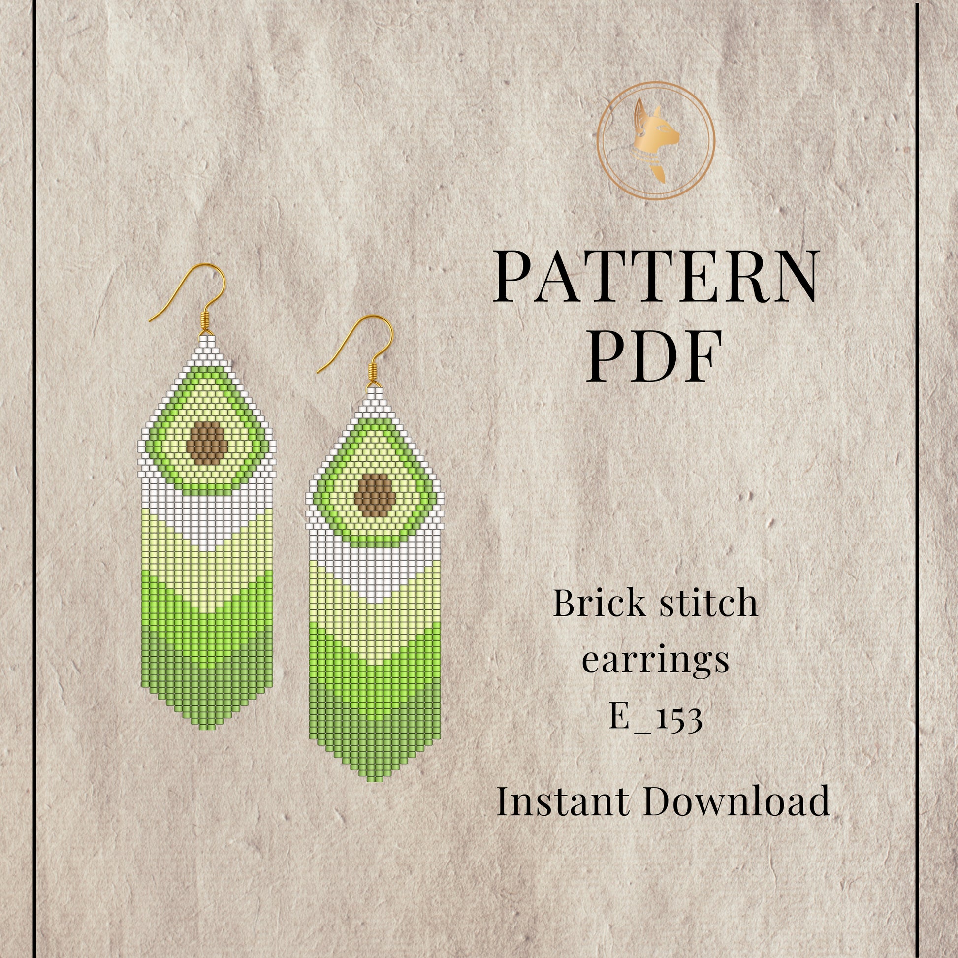 Brick stitch earrings pattern PDF 