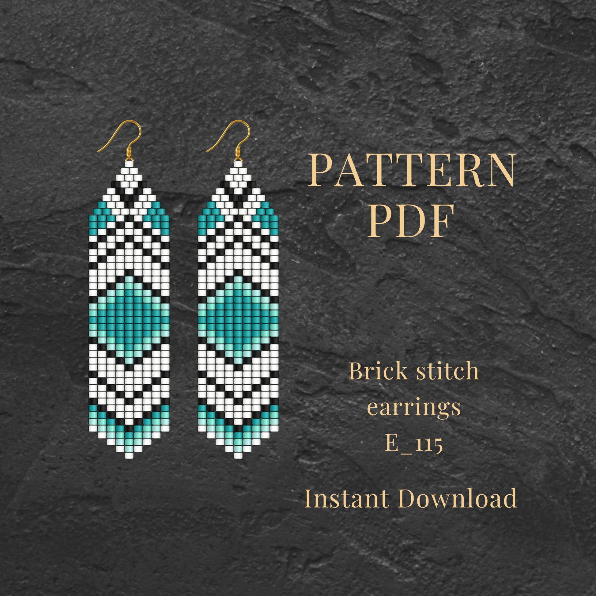 Boho Brick stitch earrings pattern