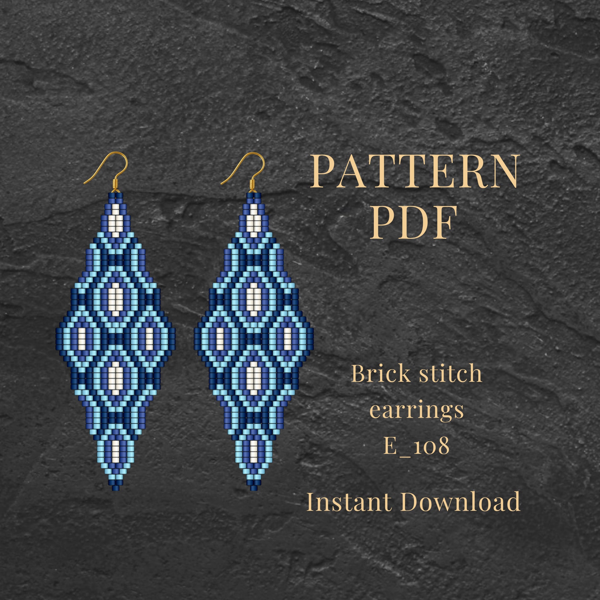 Blue beaded earrings pattern