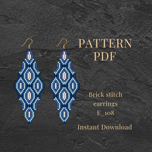 Blue beaded earrings pattern