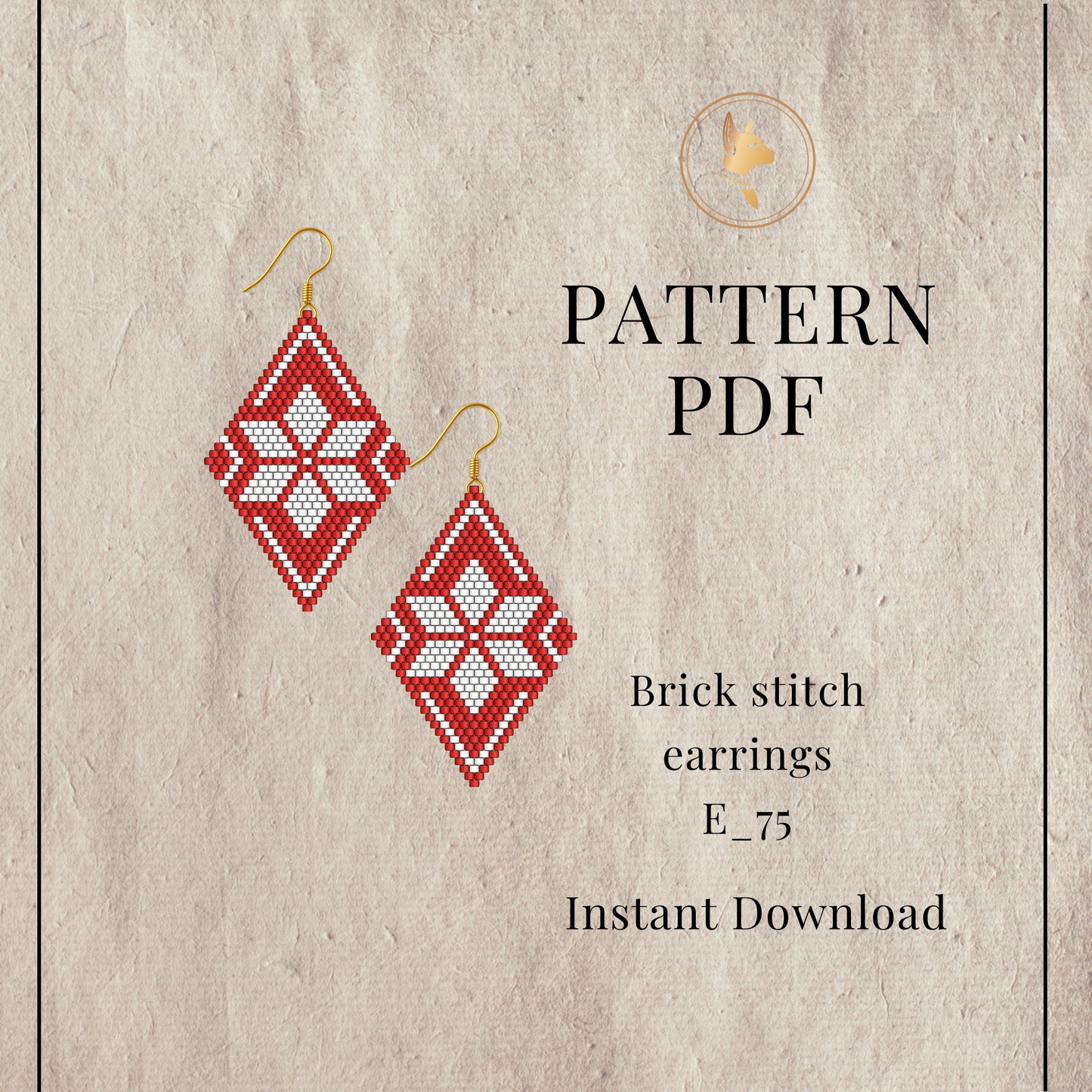 Snowflake Brick stitch earrings pattern pdf