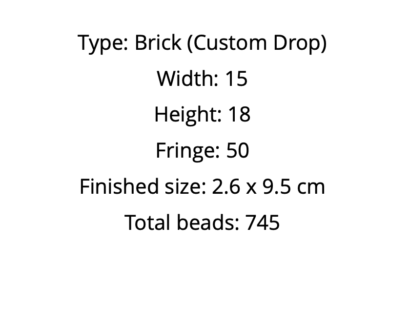Text detailing the dimensions and specifications of the earrings patter