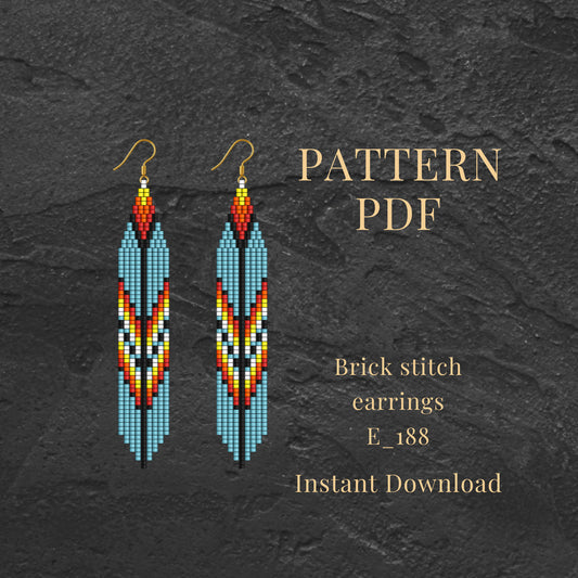 Feather Brick stitch earrings 