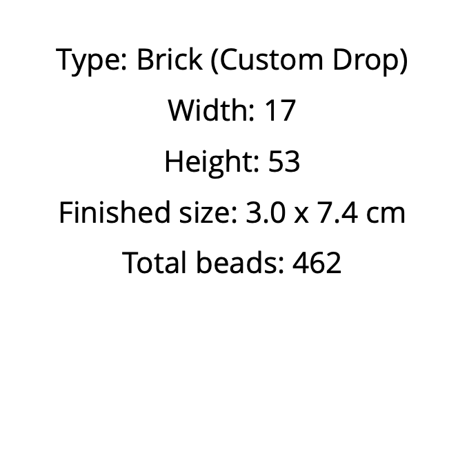 dimensions and bead count  of the earrings pattern