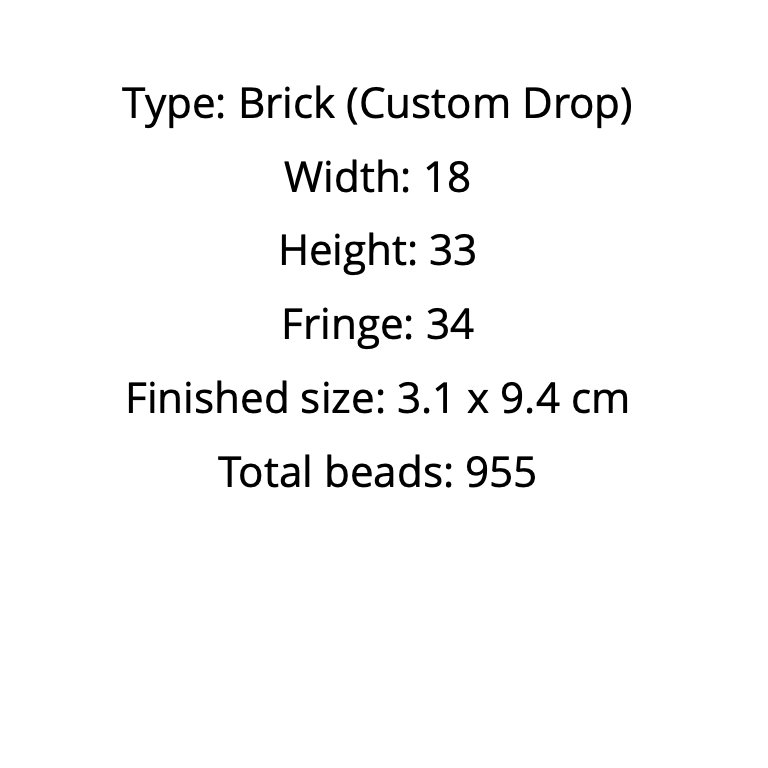 Text detailing the dimensions and specifications of earrings pattern.