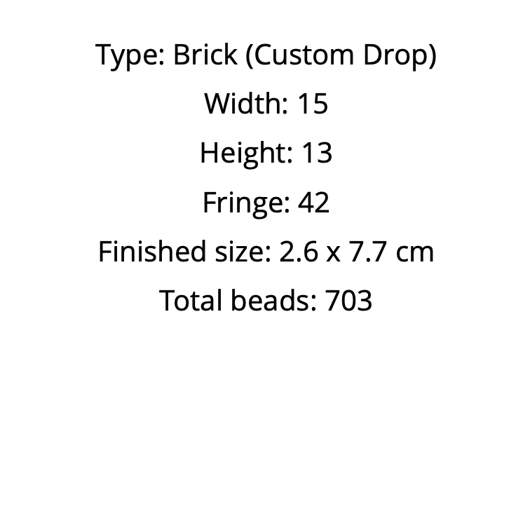 Text detailing brick pattern earrings size