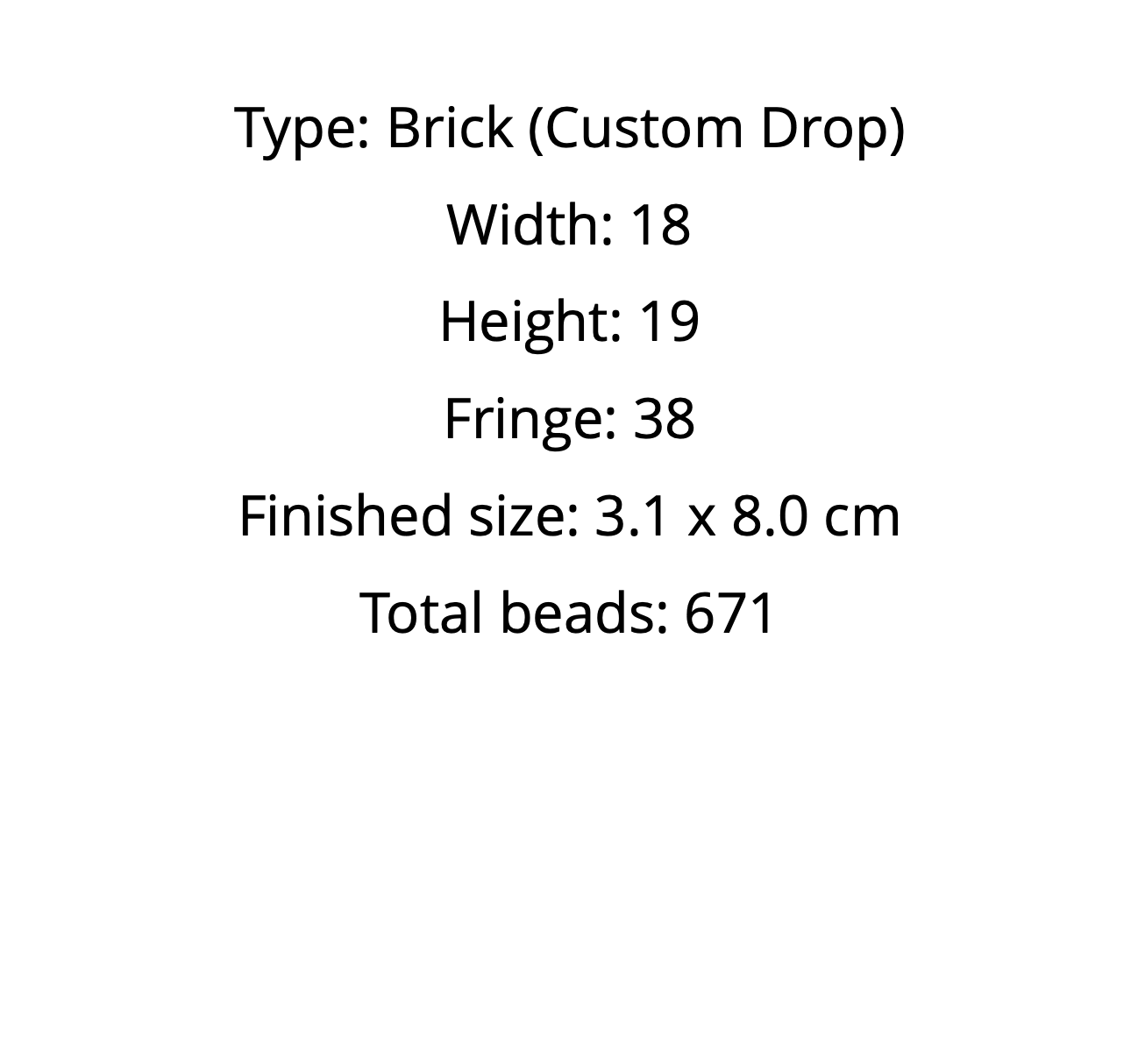 the dimensions of the earrings pattern