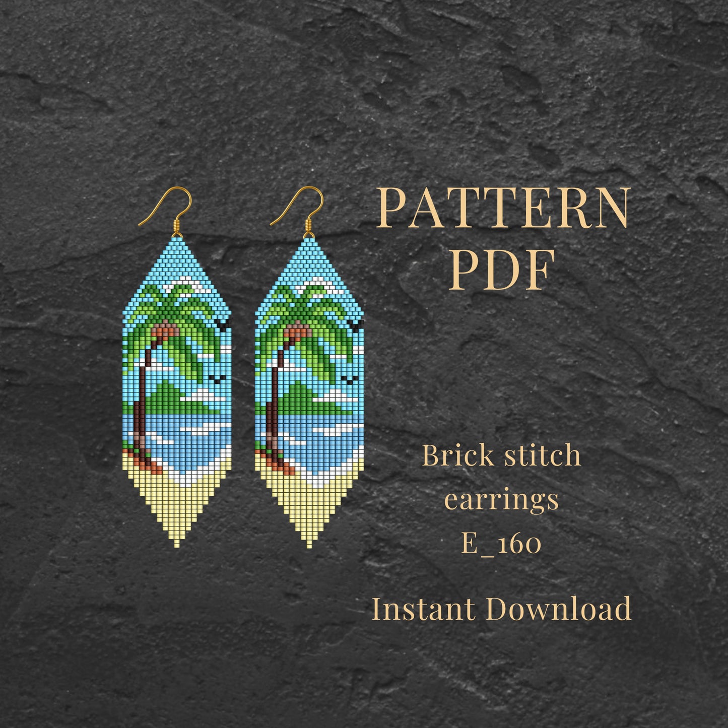 Turtle Seed Bead Earrings Pattern Bundle, Brick Stitch Summer Designs, 5 PDF Patterns