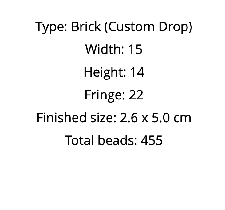 Text detailing specifications of earrings pattern