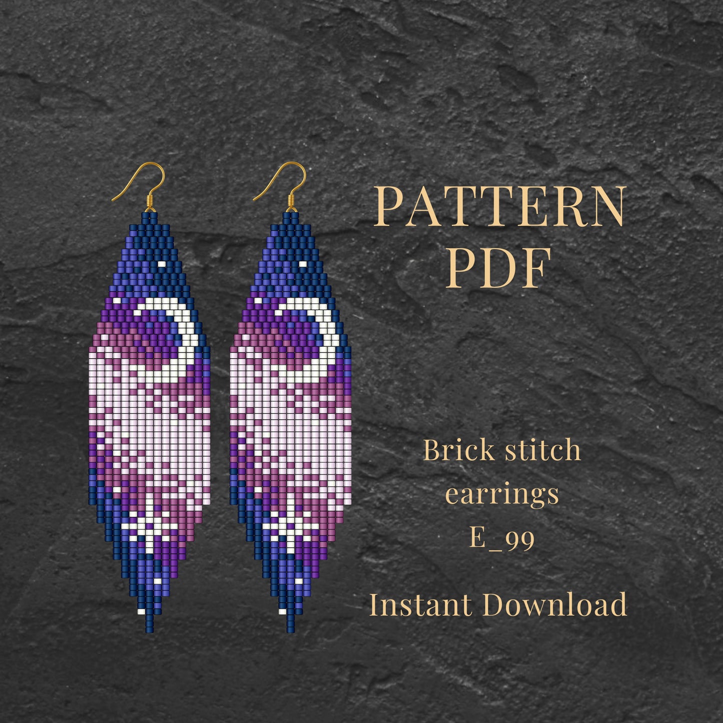 Moon Phase Earrings Pattern PDF | Brick Stitch | Crescent Moon & Star | Seed Beads