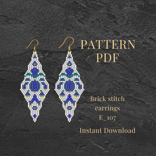 Brick stitch floral earrings pattern