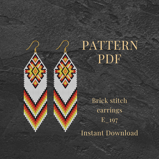 Geometric Brick stitch earrings pattern