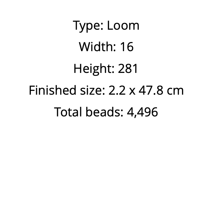 Technical specifications of a loom hat band pattern size
