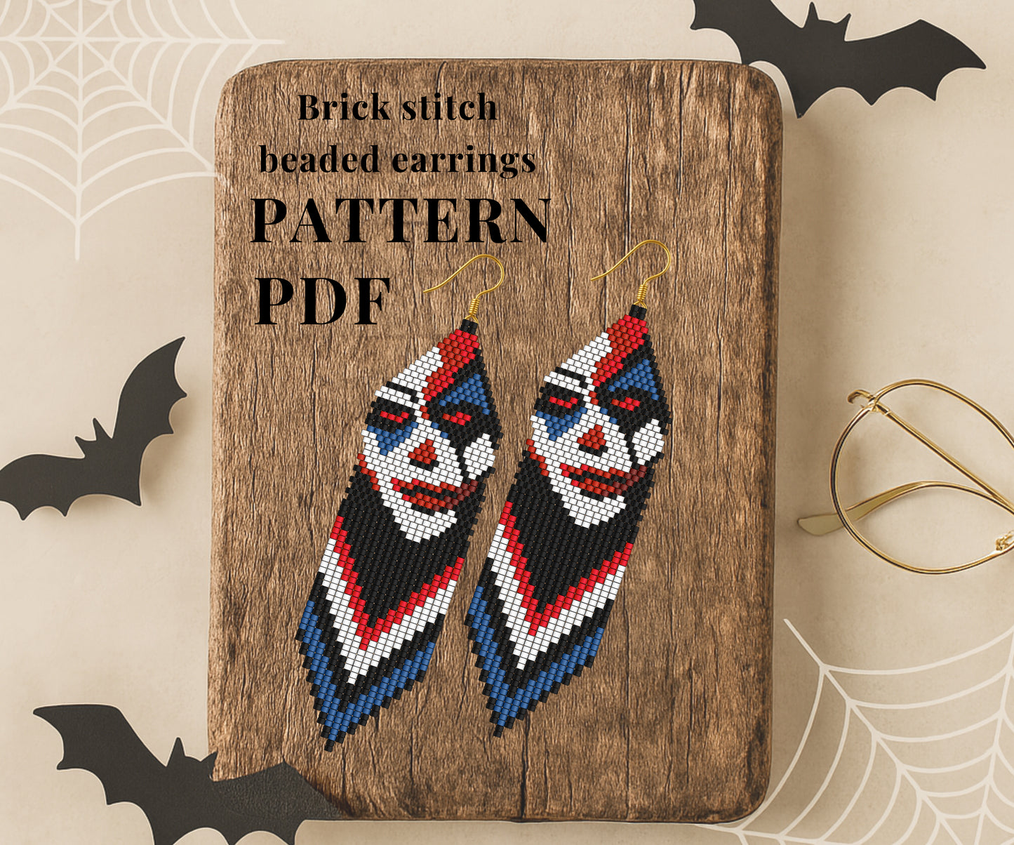 Brick stitch beaded earrings