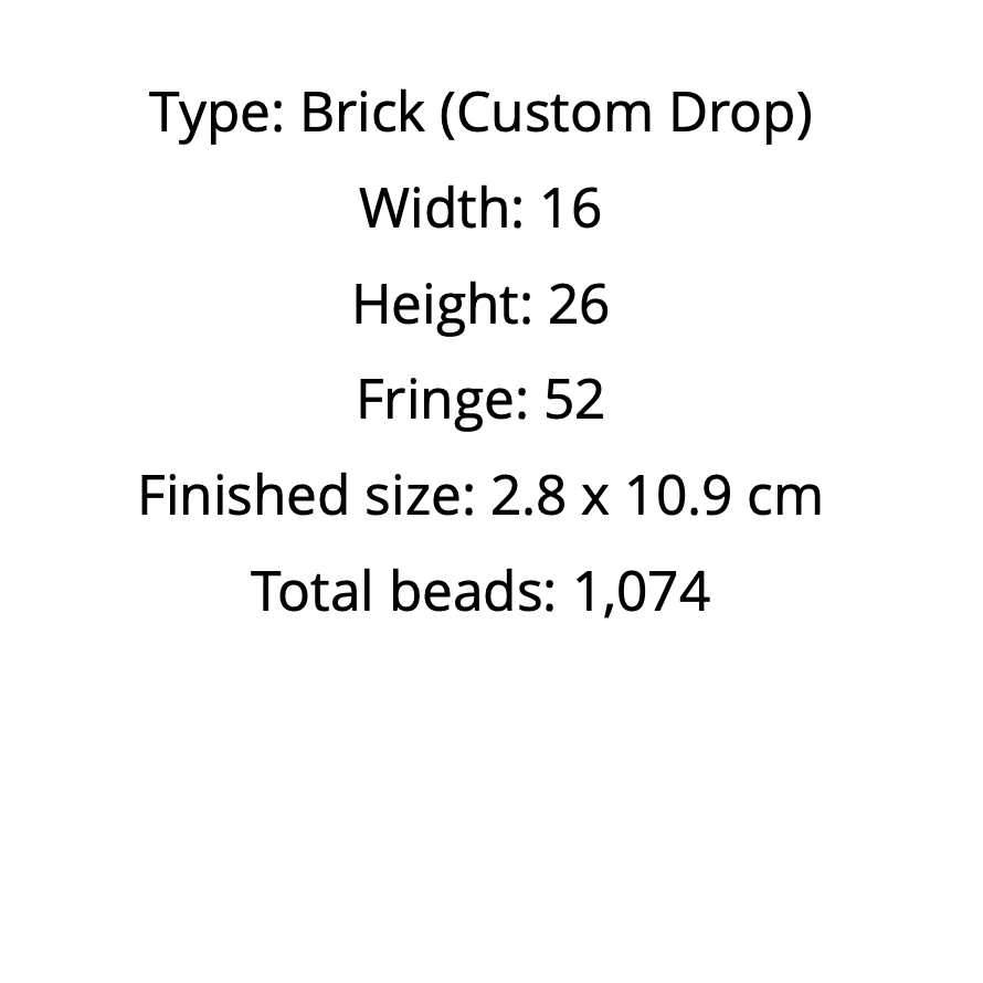 Text detailing bead dimensions earrings patter