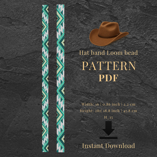 Hat band loom bead pattern PDF