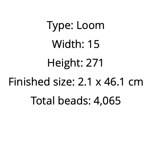 size specifications of a loom hat band pattern 
