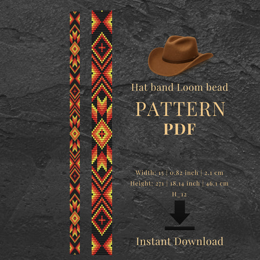 Hat band loom bead pattern PDF