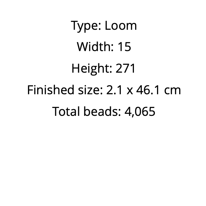 size specifications of a loom hat band pattern