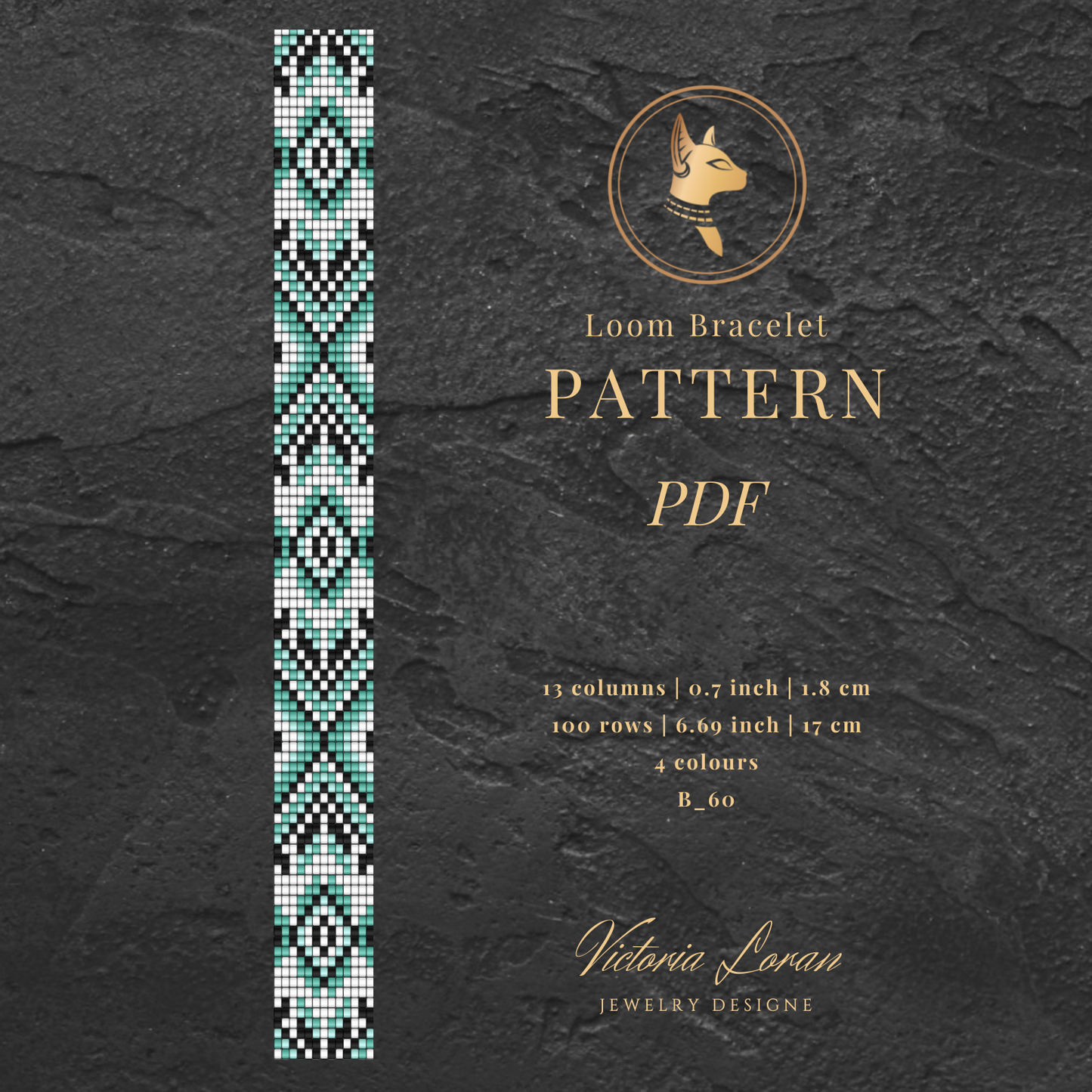 Beaded Loom Bracelet Pattern Set PDF Green Seed Beads Stacking Bracelets Do it yourself