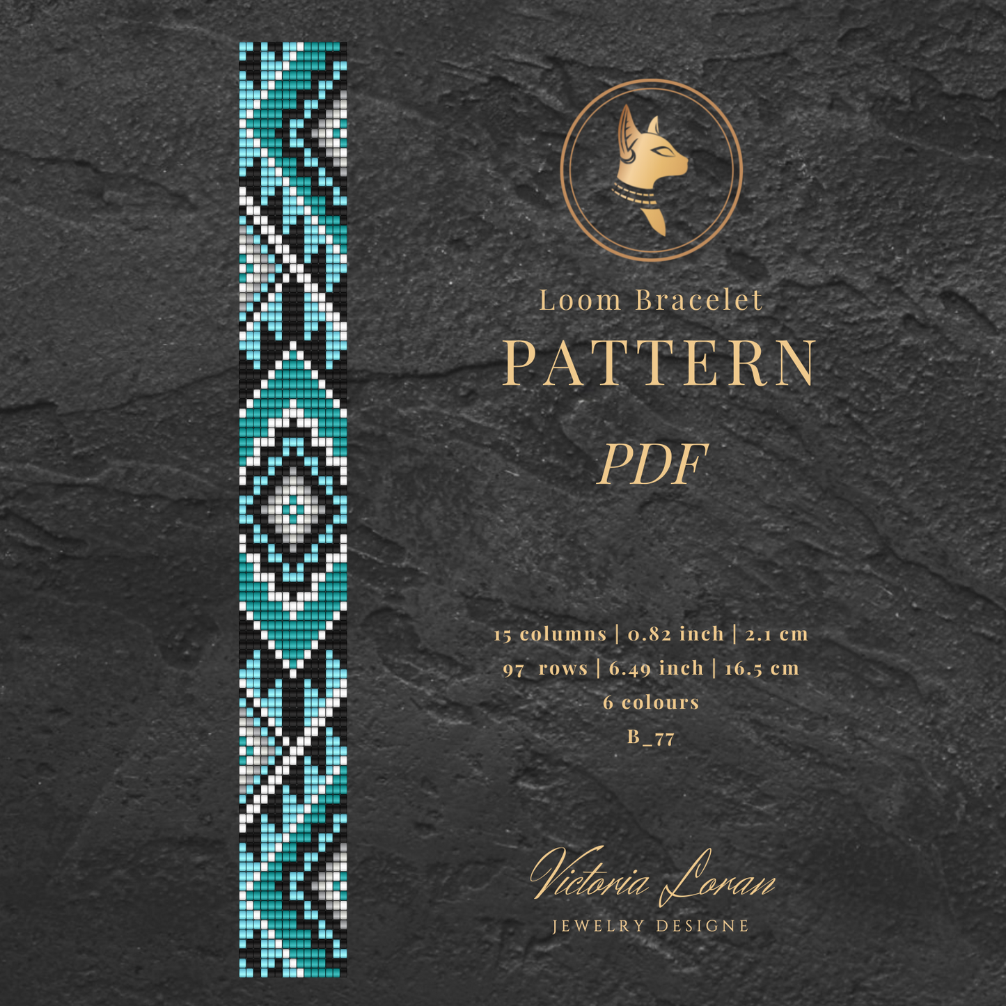 Beaded Loom Bracelet Pattern Set PDF Green Seed Beads Stacking Bracelets Do it yourself