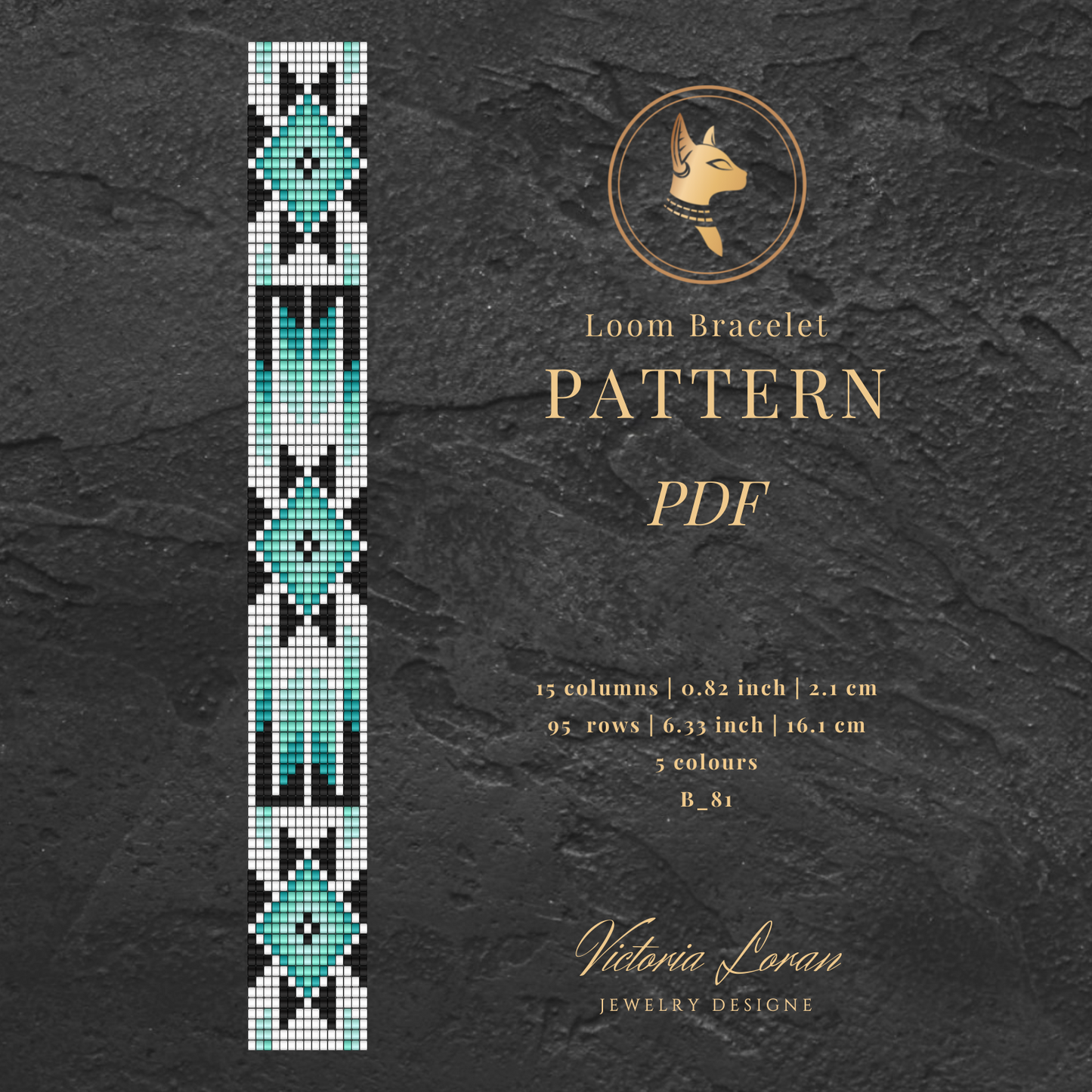 Beaded Loom Bracelet Pattern Set PDF Green Seed Beads Stacking Bracelets Do it yourself