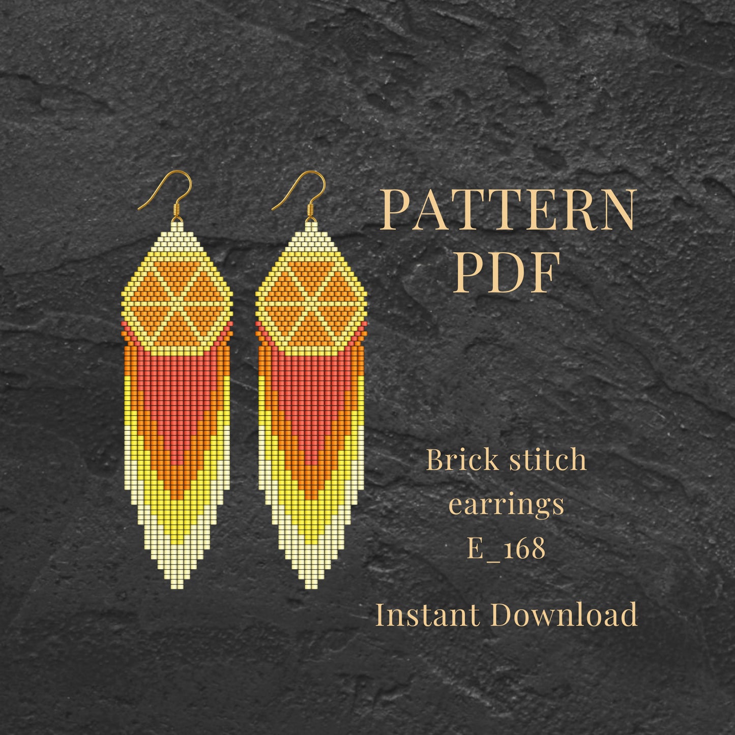  Orange Brick stitch earrings pattern pdf