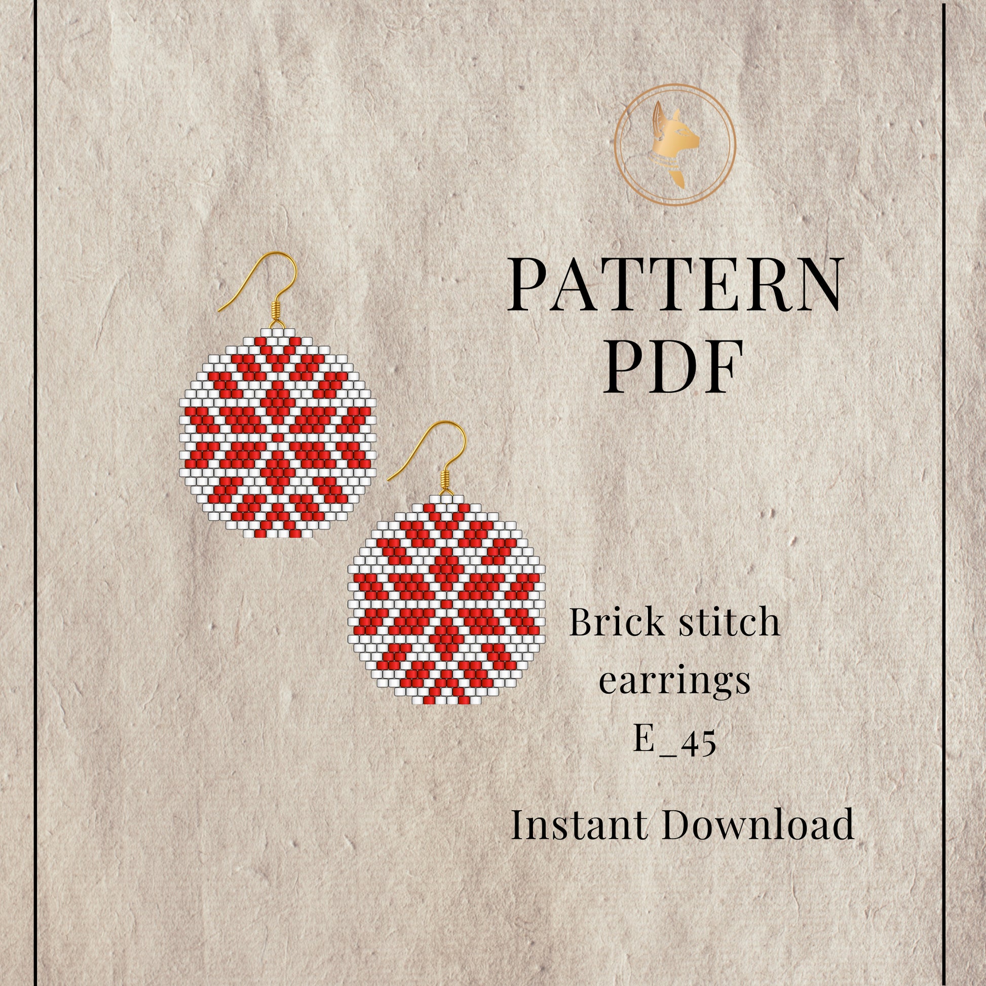 red snowflake Brick stitch earrings 
