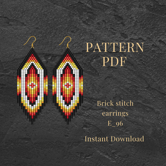 Brick stitch earrings  pattern PDF 