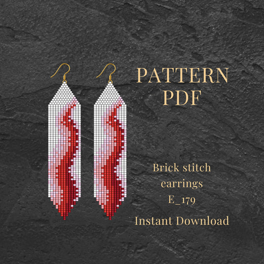 Red Brick stitch earrings pattern