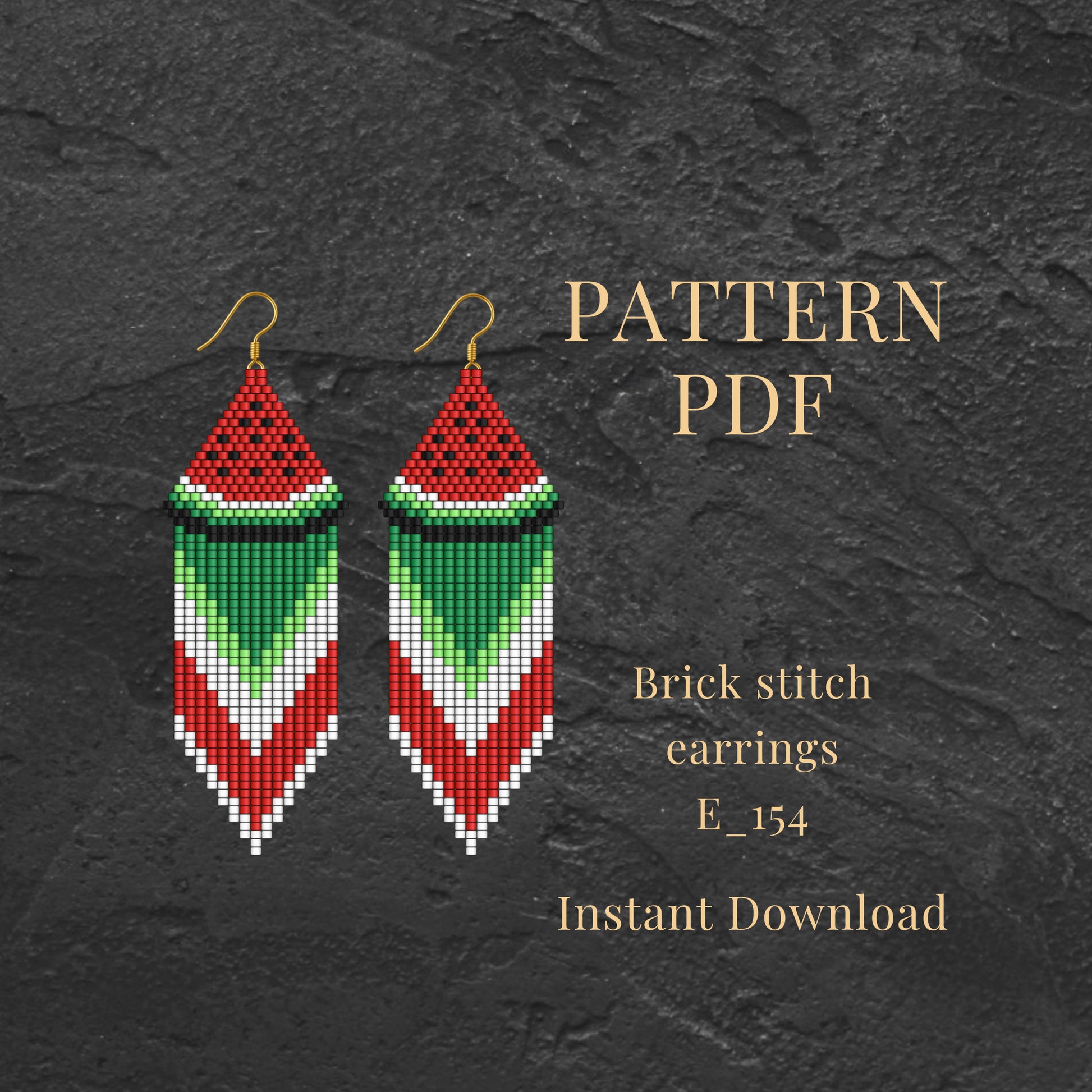 Brick stitch earrings watermelonpattern pdf