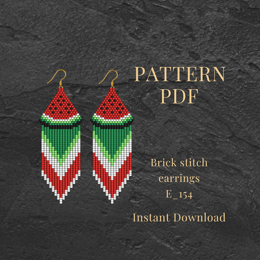Brick stitch earrings watermelonpattern pdf