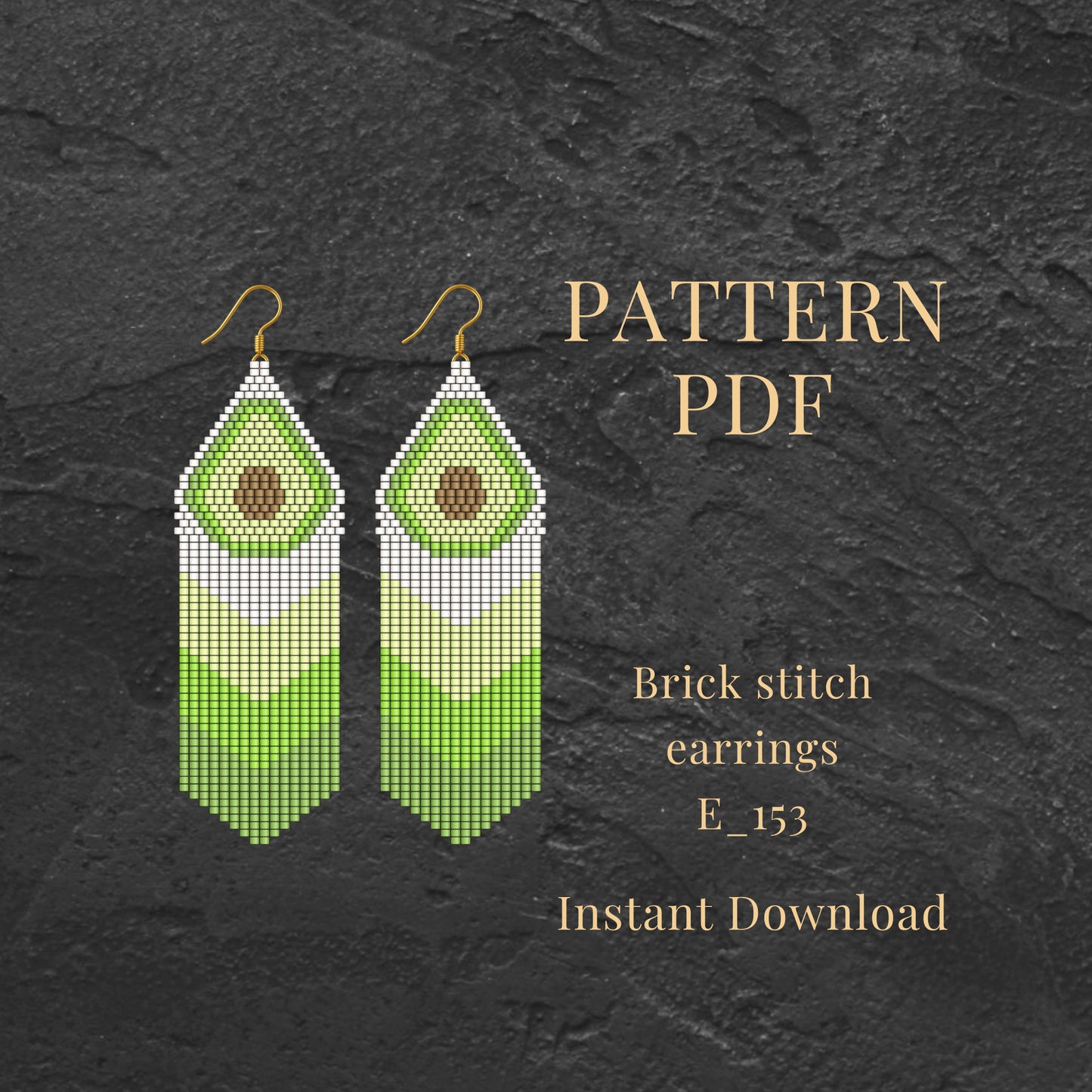 Avocado Brick stitch earrings pattern