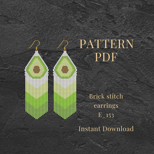 Avocado Brick stitch earrings pattern