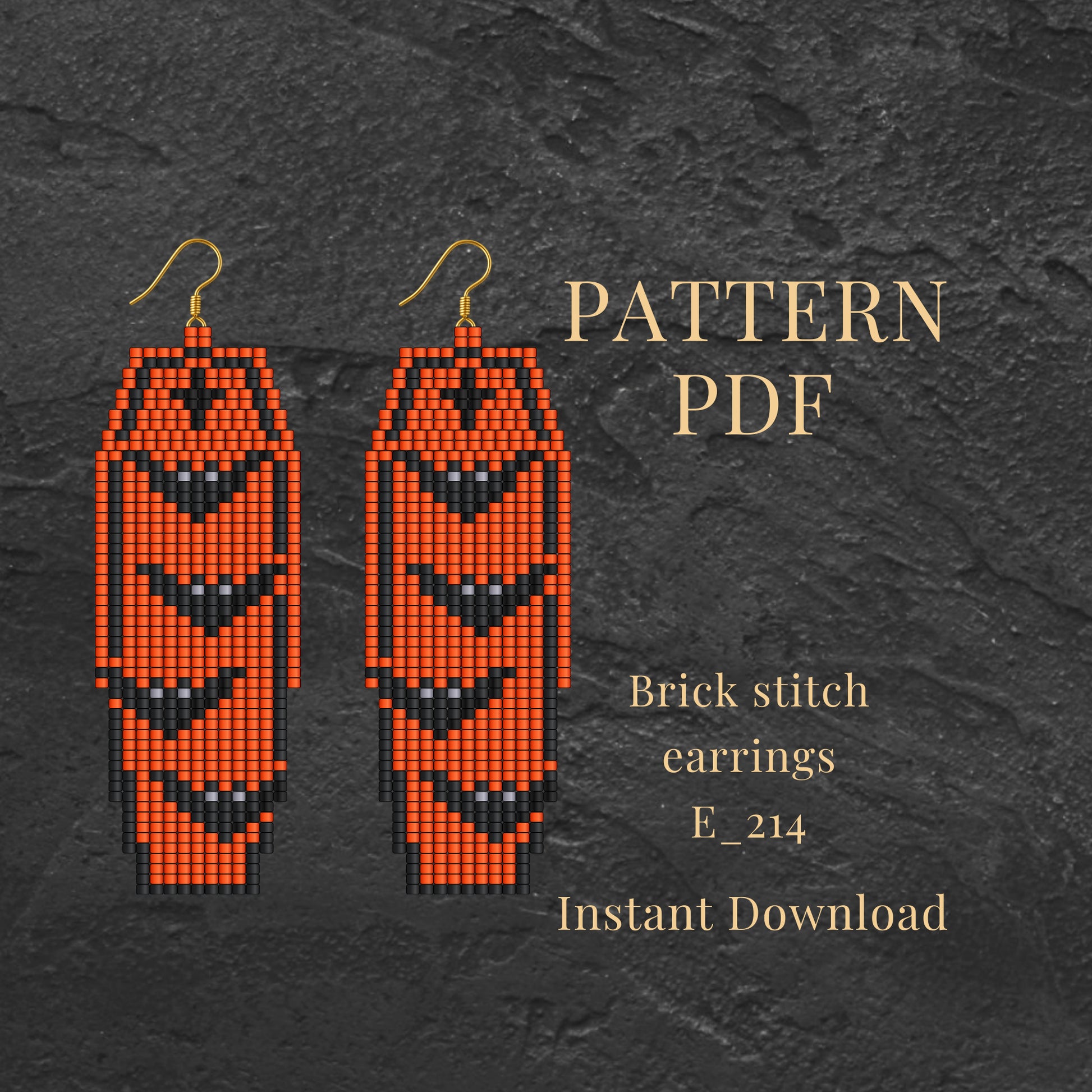 Bat Brick stitch earrings pattern PDF 