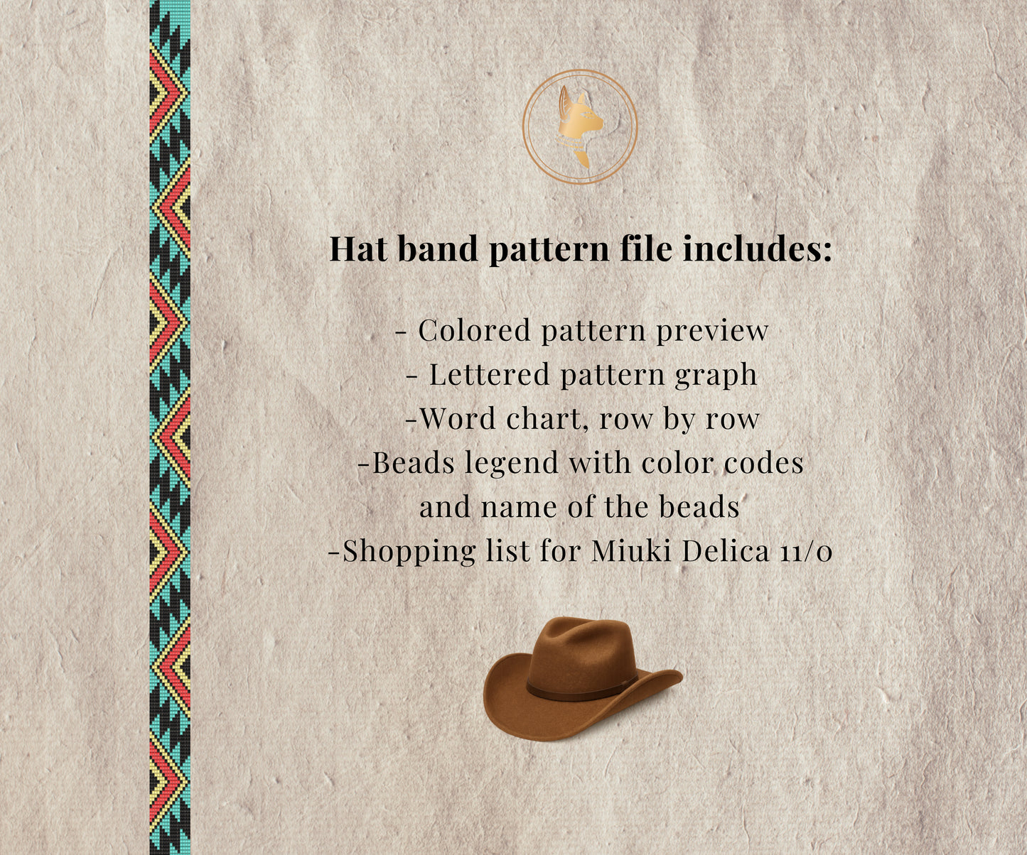 Beaded Hat Band Pattern — DIY Western Cowgirl & Cowboy Loom Bead Pattern