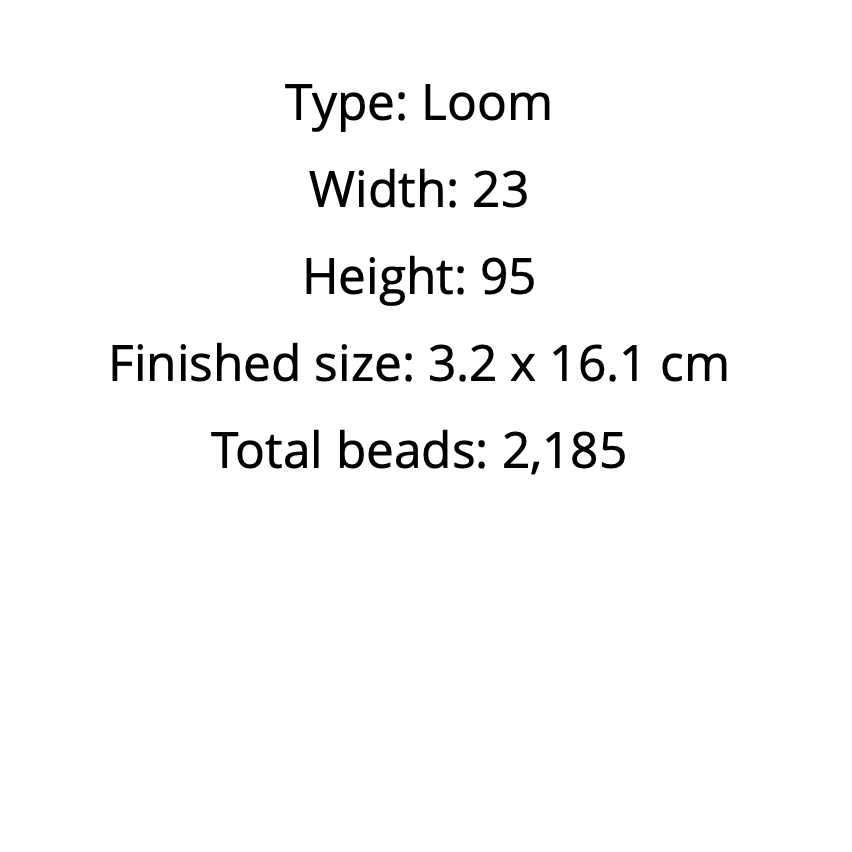 dimension specifications of a loomb racelet pattern  pdf