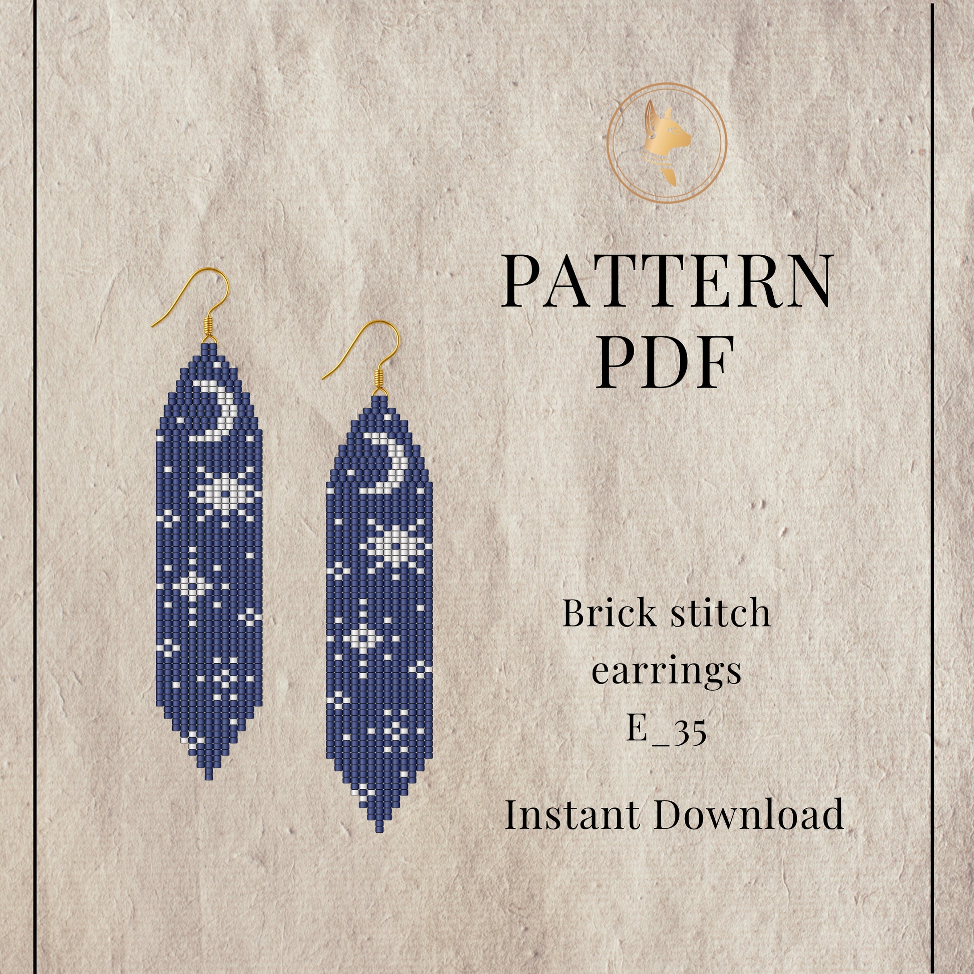 Brick stitch earrings moon phase earrings