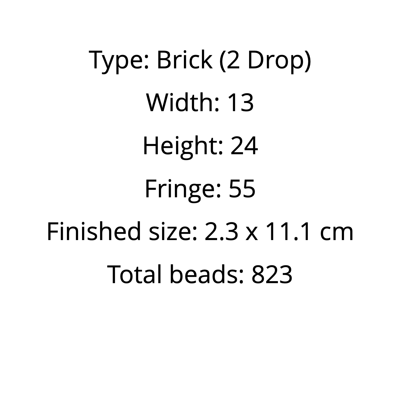 brick stitch pattern specifications 