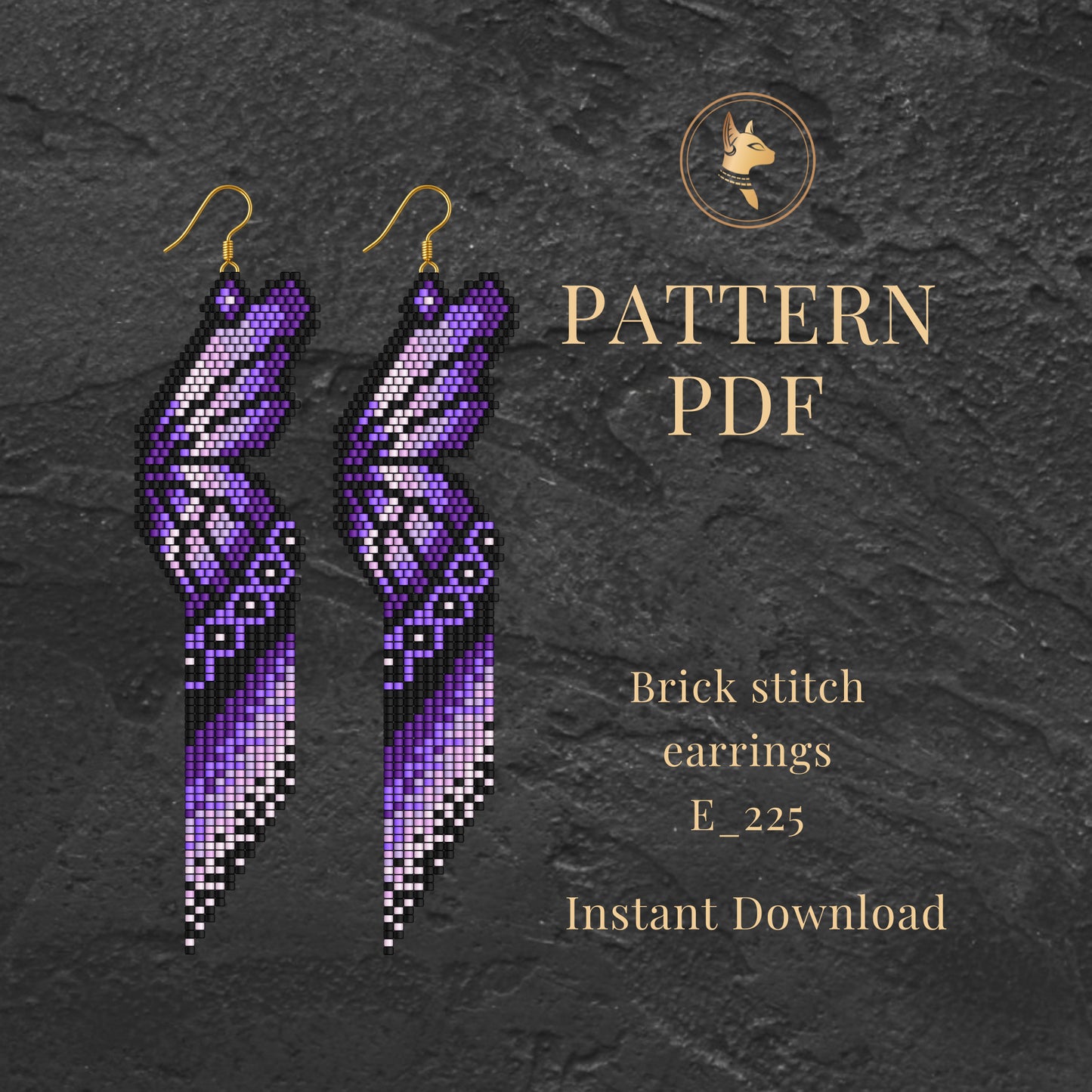 Butterfly Wings Seed Beads Earrings Pattern PDF Brick Stitch Miyuki Beading Patterns, Colorful Earrings