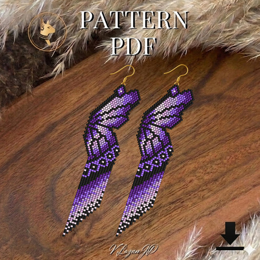 Butterfly Wings Seed Beads Earrings Pattern PDF Brick Stitch Miyuki Beading Patterns, Colorful Earrings