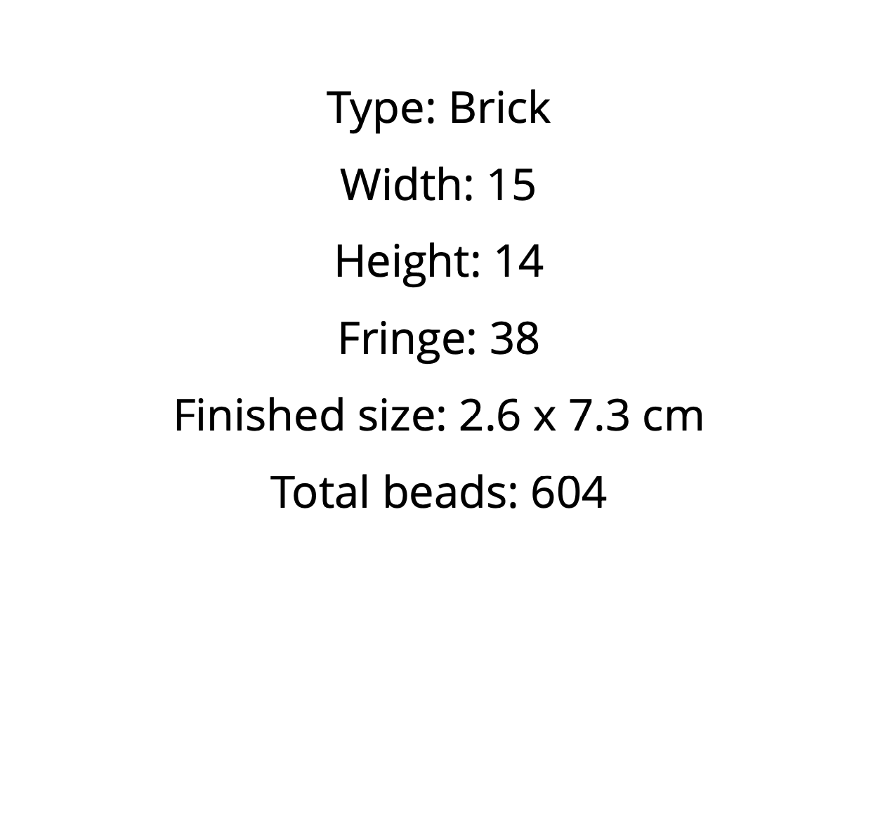 Text detailing the dimensions and specifications of a product labeled 'Brick'.