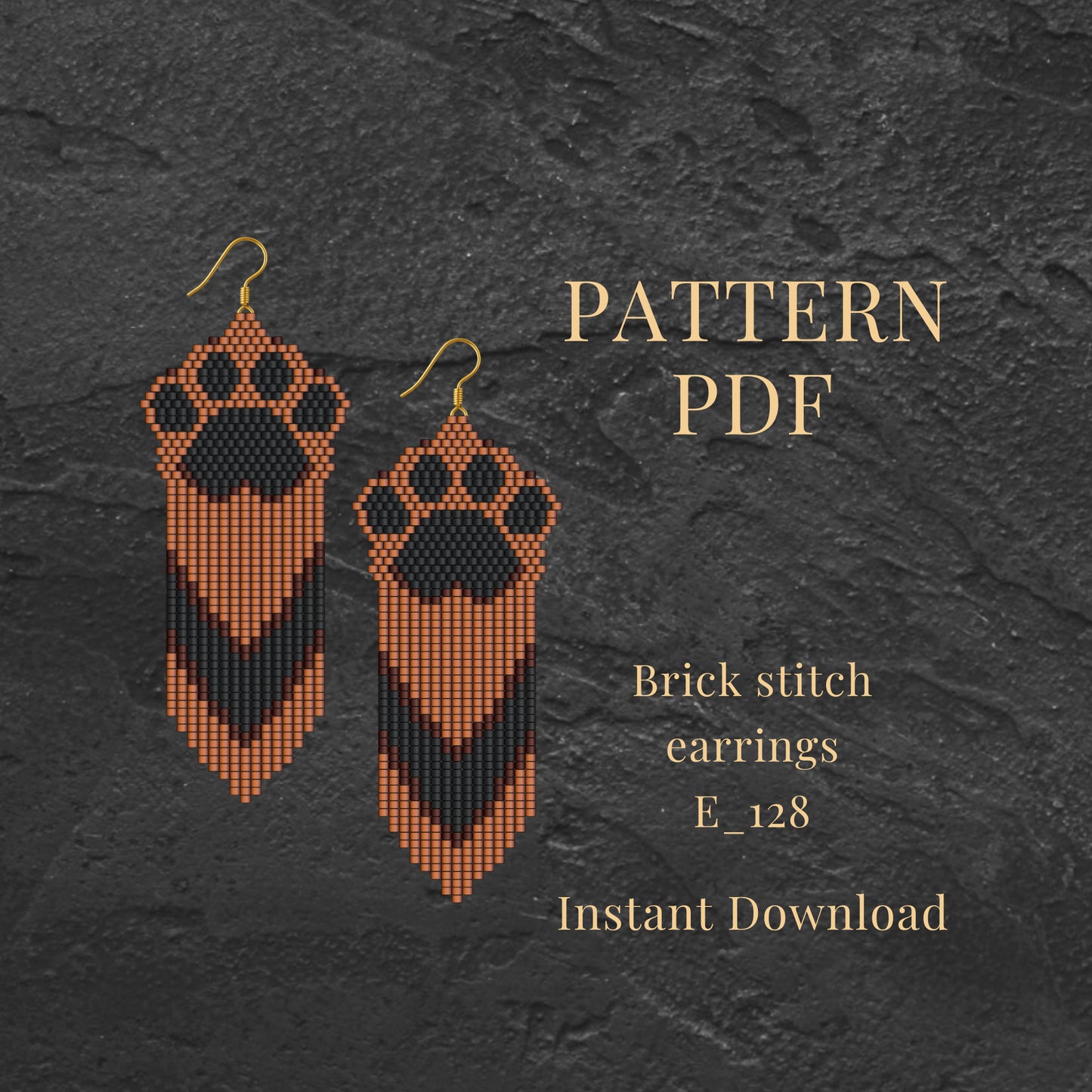 dog paw Brick stitch earrings pattern pdf 