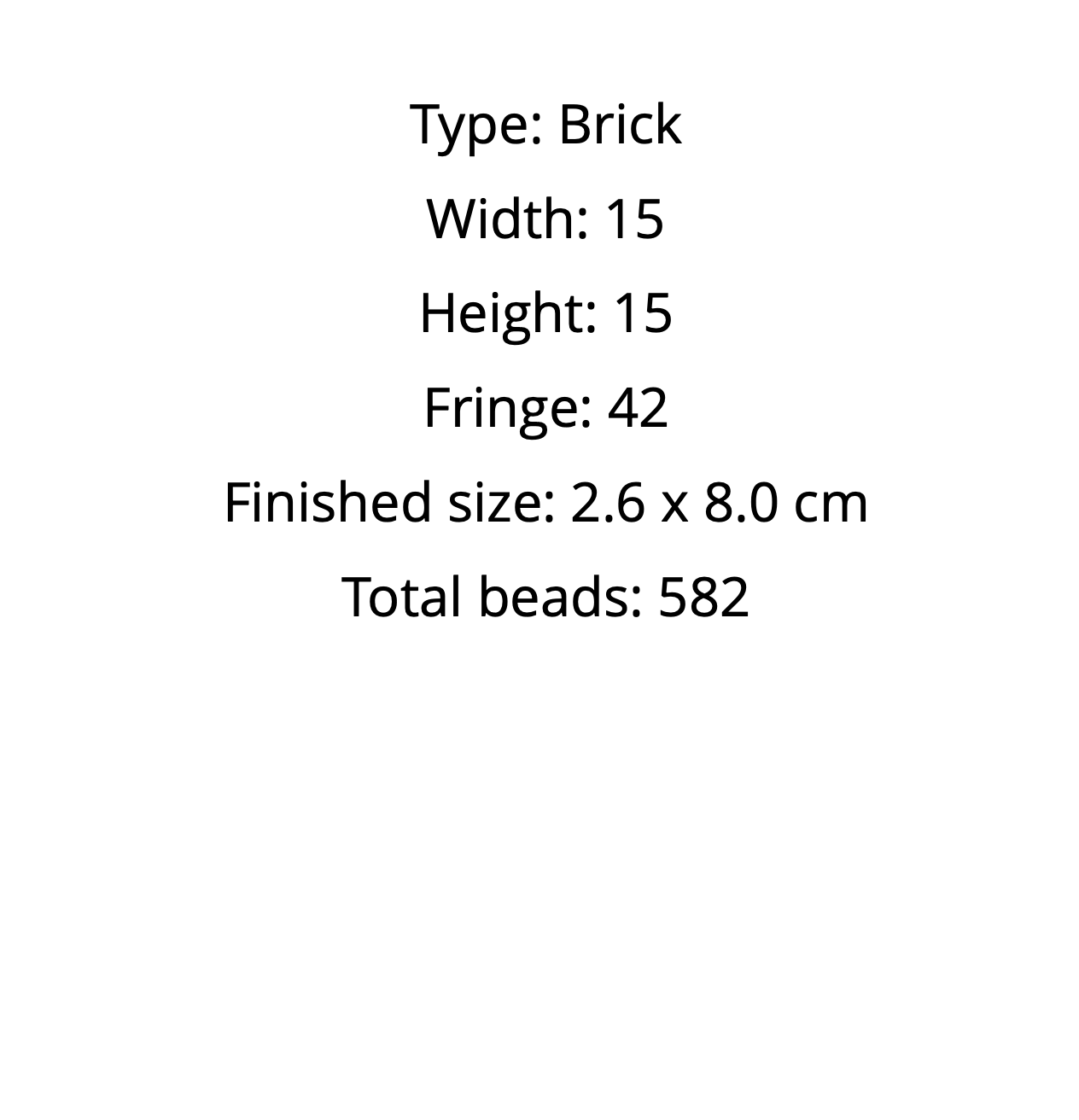 Text detailing the dimensions and specifications of a product labeled 'Brick'.