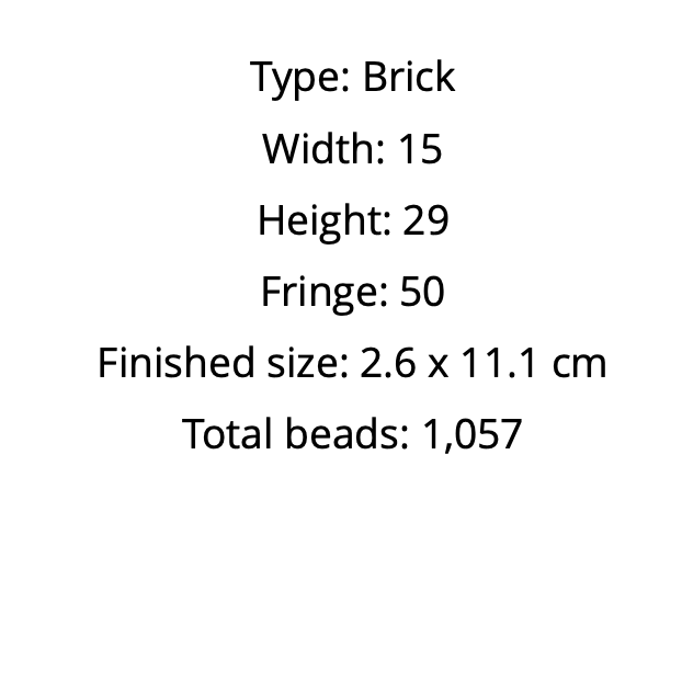 Text detailing bead dimensions and specifications of earrings pattern
