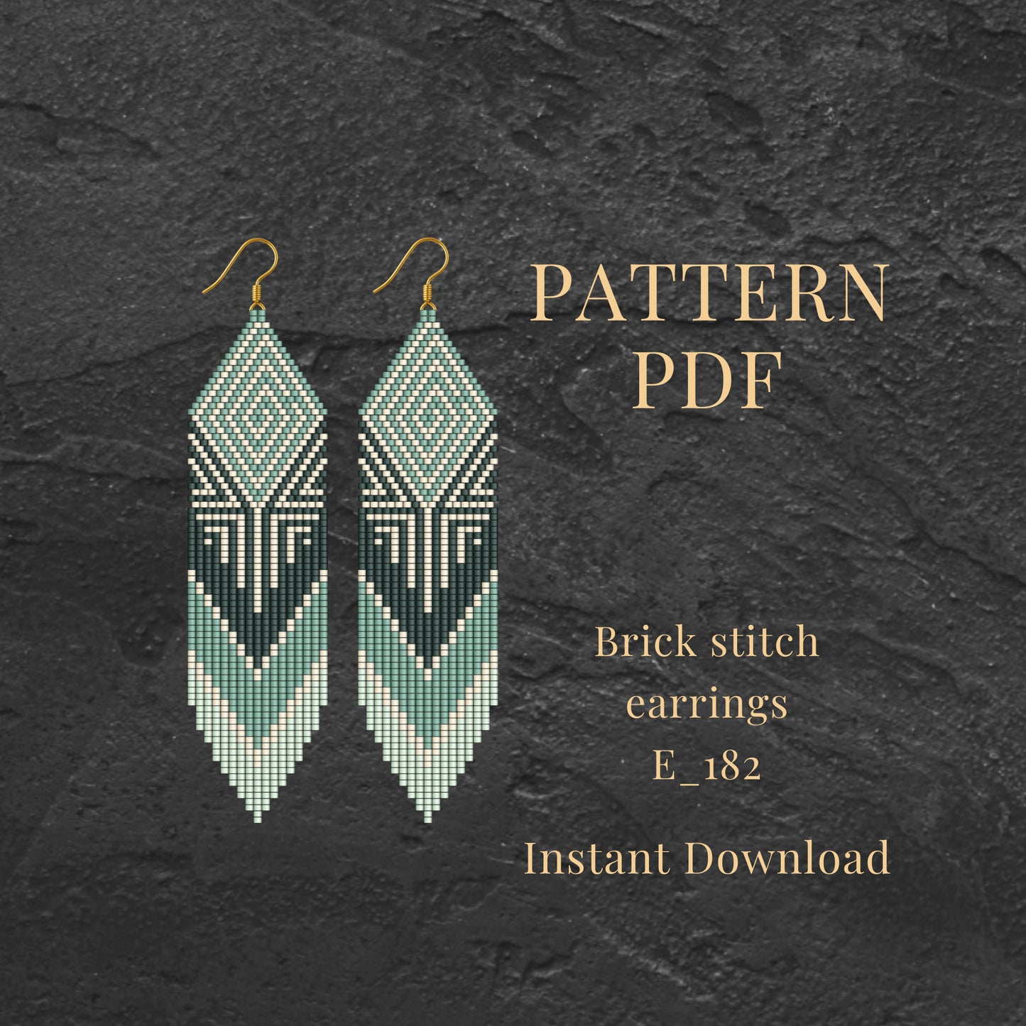 Green olive Brick stitch earrings pattern