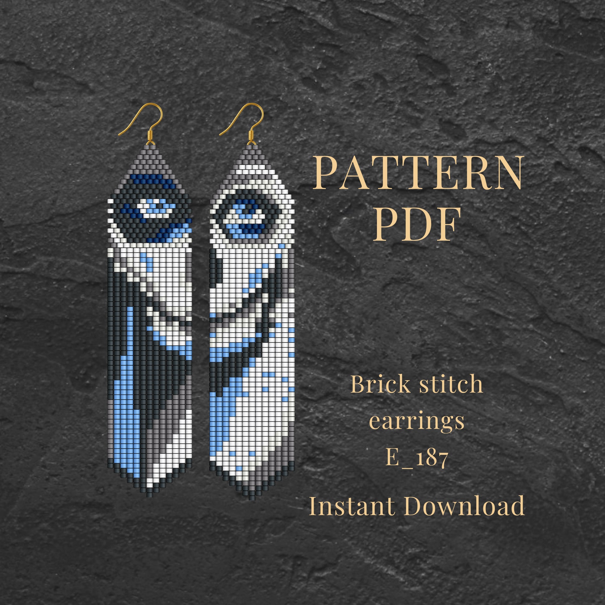 Brick stitch earrings pattern PDF 
