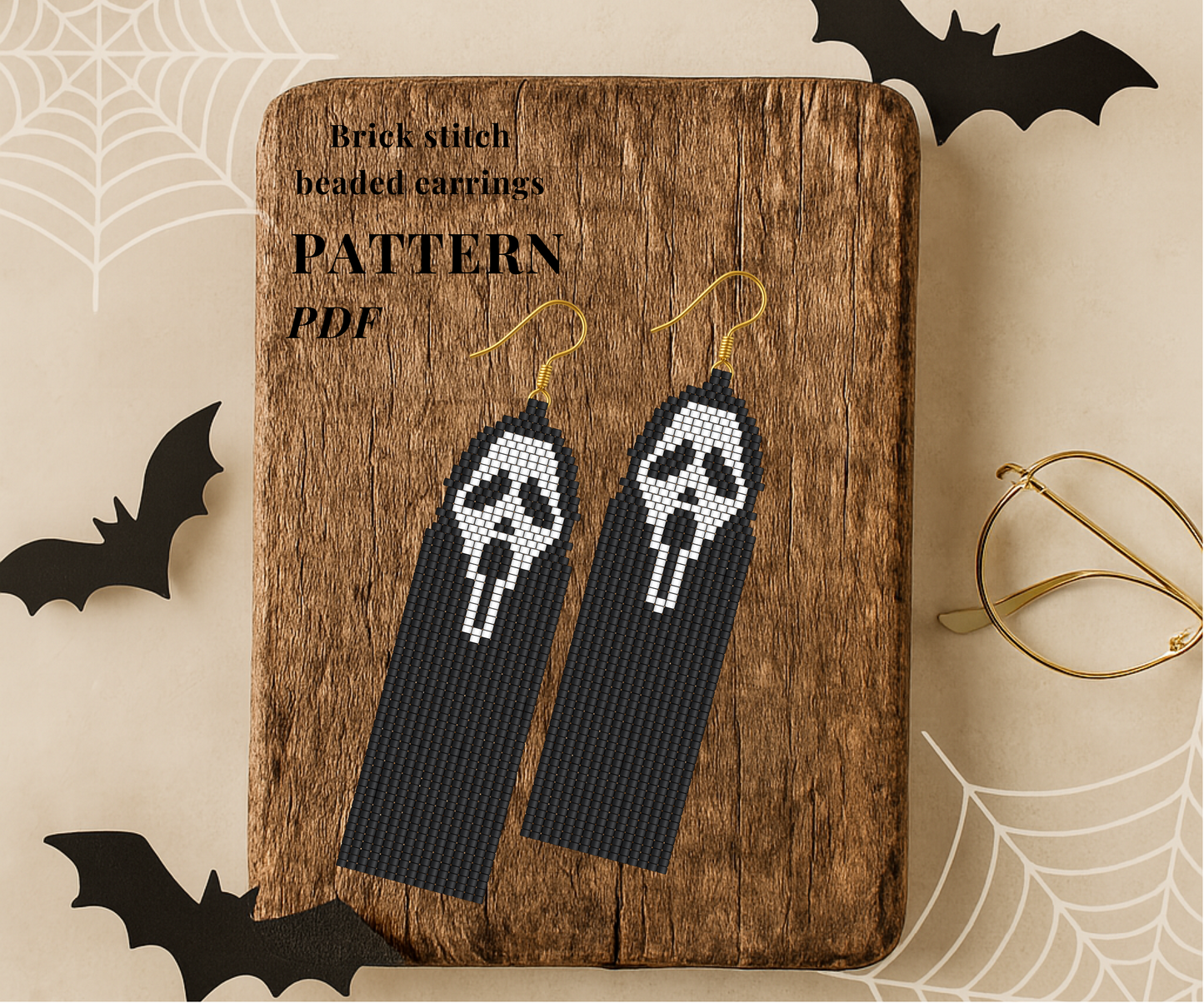 Brick stitch beaded earrings 