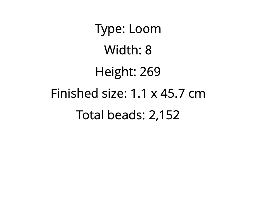 Technical specifications of a loom on a white background